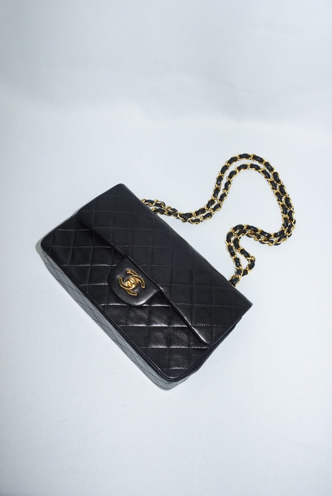 Chanel Vintage Timeless Classic Small 23 Double Flap Nero Agnello SET COMPLETO