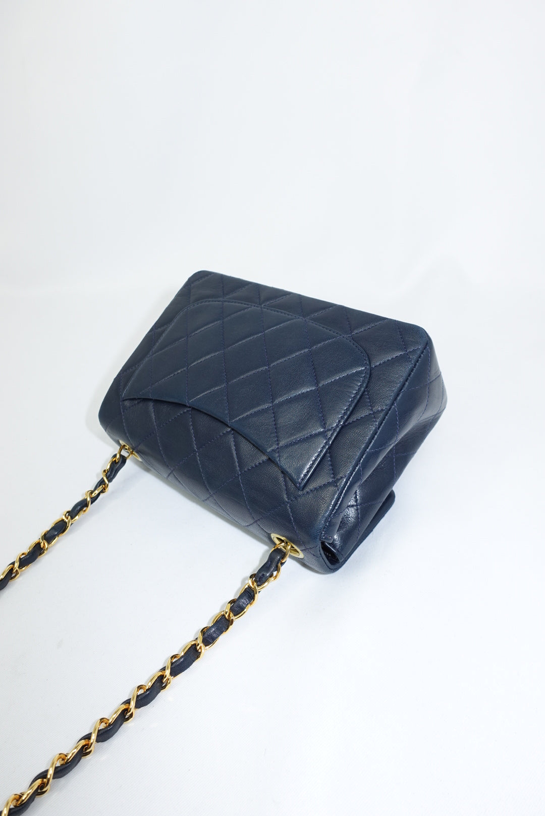 Chanel Timeless Mini Square Quilted Lambskin Navy