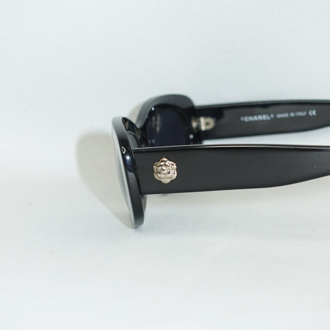 Chanel Camelia Black Sunglasses