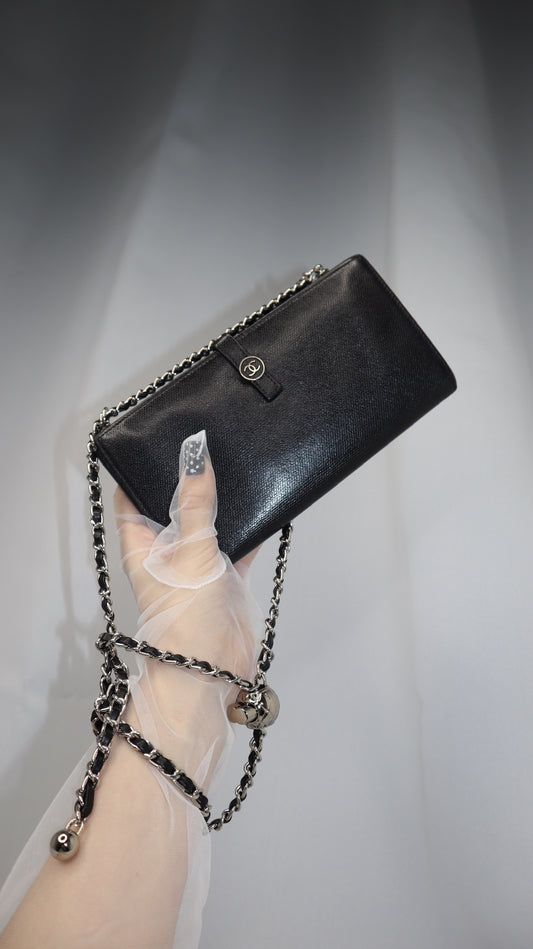 Chanel Re-Worked Black Caviar Double Sided W.O.C