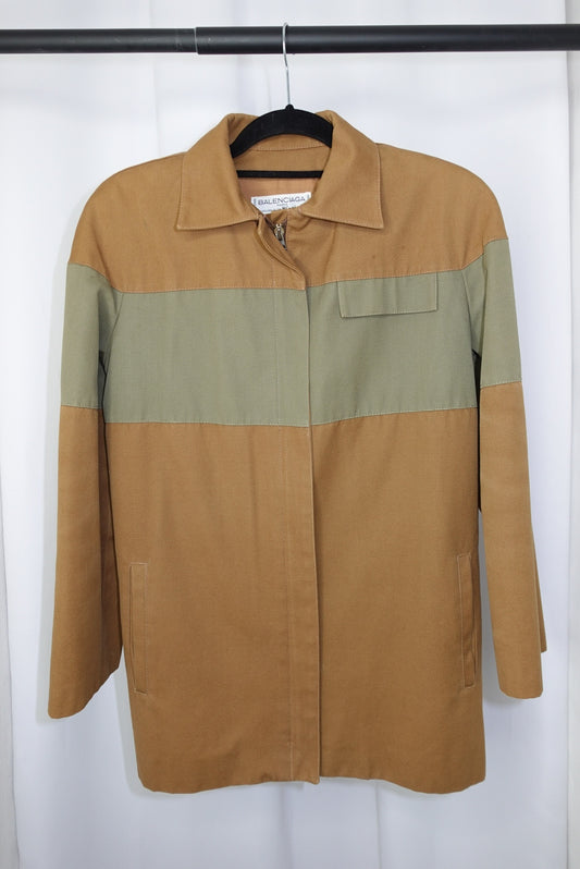 066. Military Green & Camel Balenciaga Utility Jacket