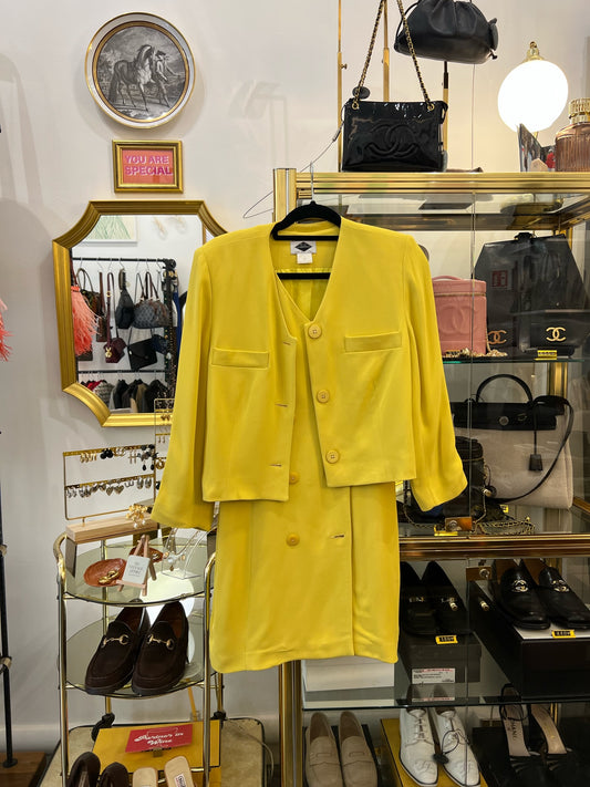 Tailleur Yellow Dress and Jacket Set