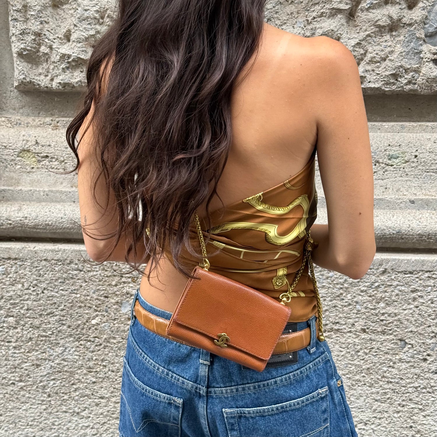 Chanel Caramel Wallet w/Chain
