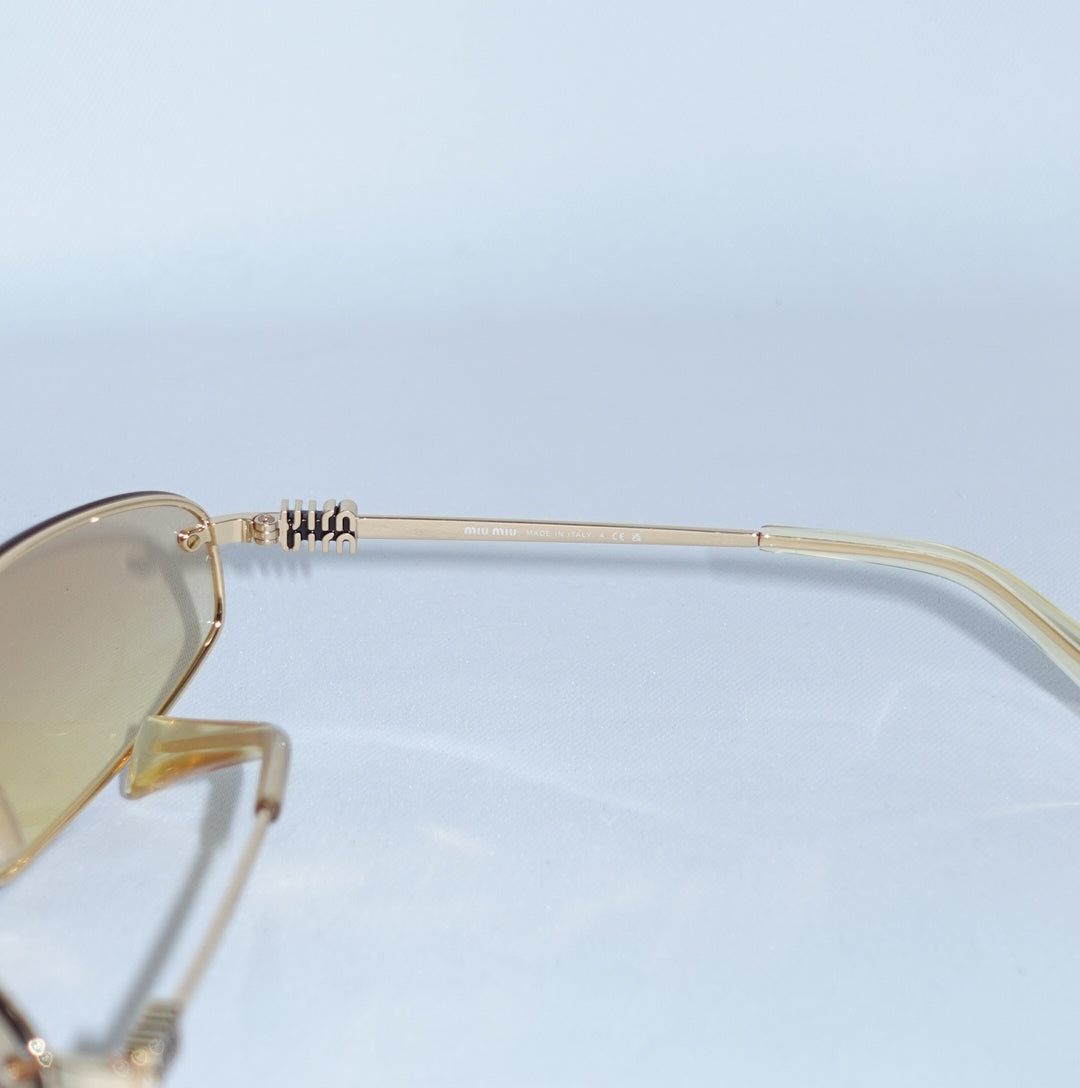 Miu Miu MU Gold Metal Frame Sunglasses