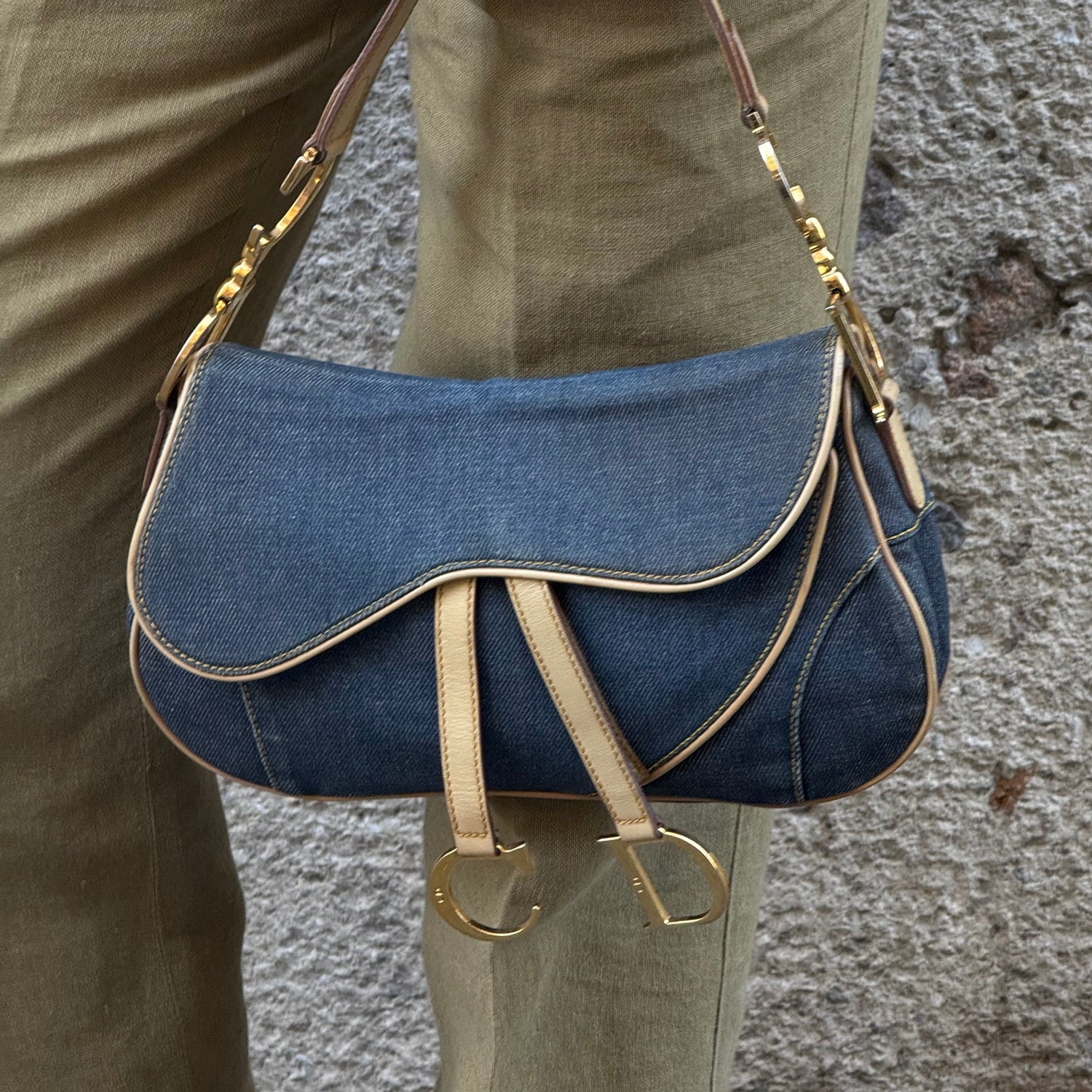 Dior Saddle Denim Bag