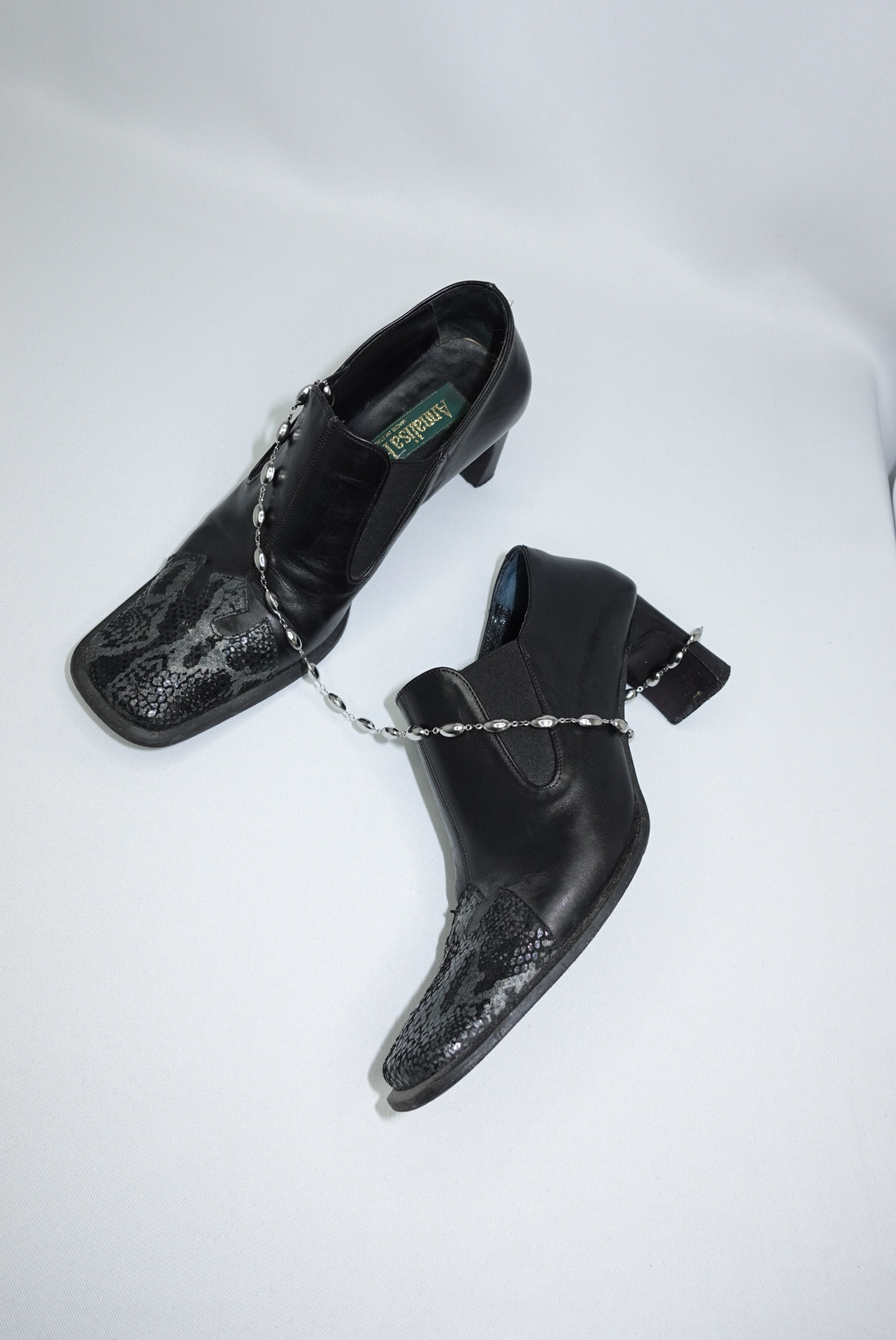 Vintage Square Toe Western Heels 39