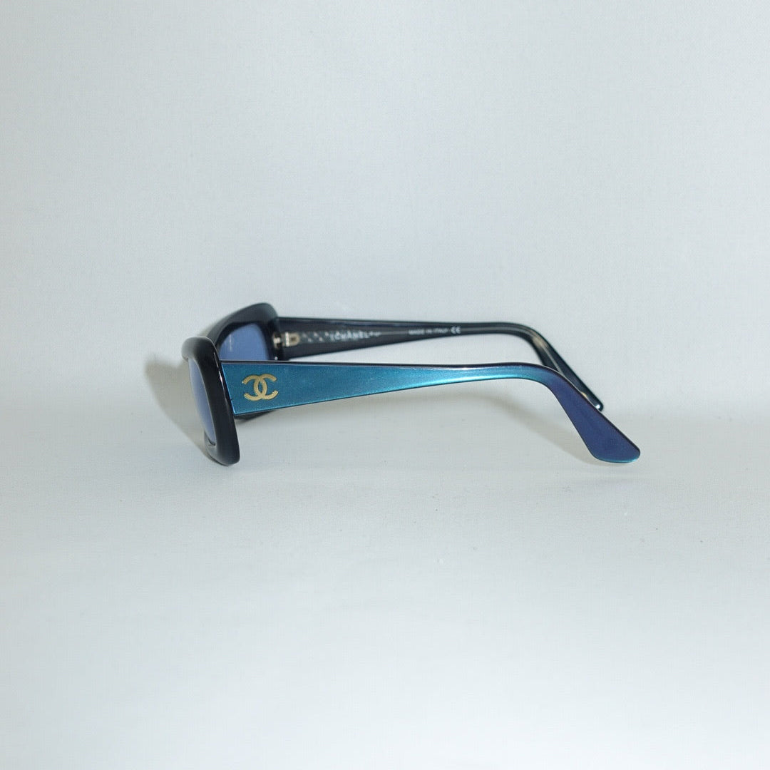 Chanel 2000s Gradient Blue Navy Sunglasses