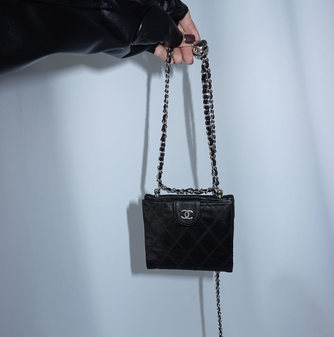 Chanel Mini Wallet with Chain Black