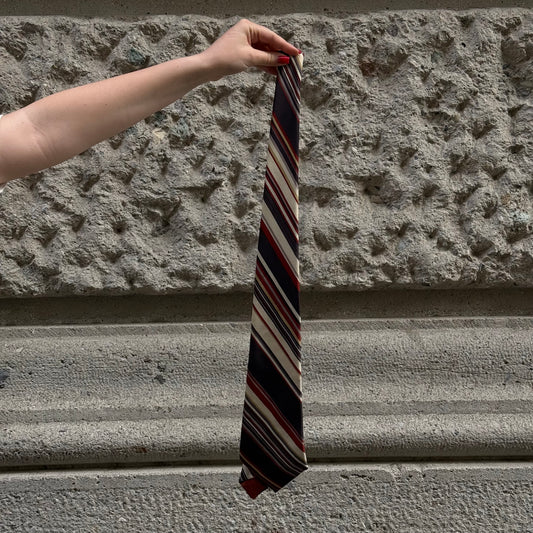 Vintage Multicolor Striped Silk Tie