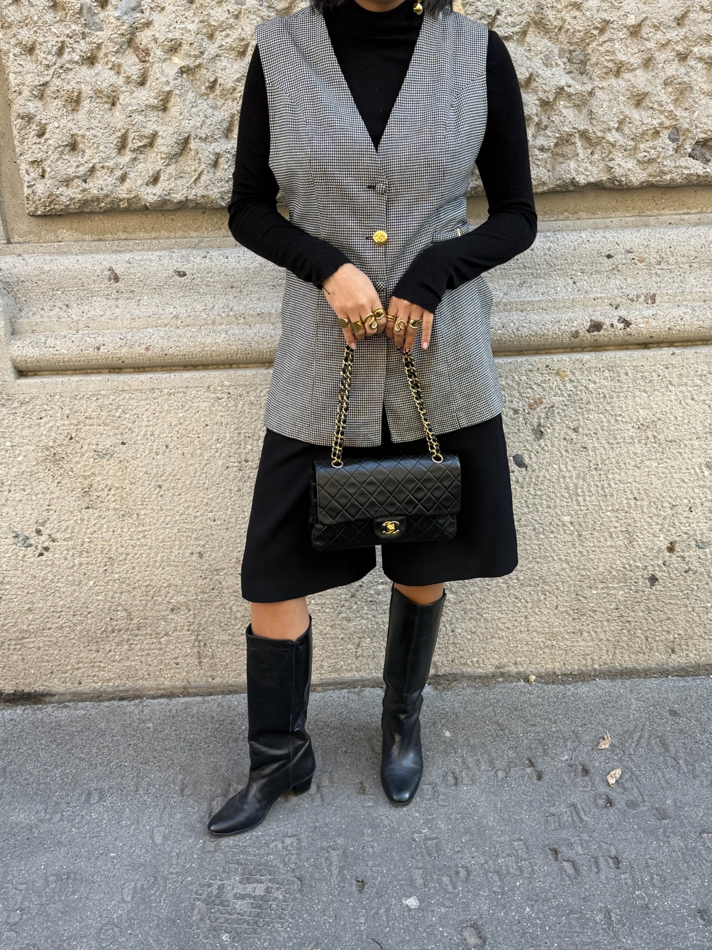 Chanel Vintage Timeless Classic 25 Double Flap Black