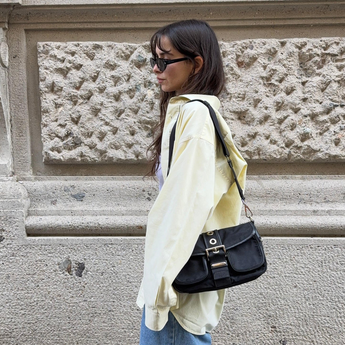 Prada Black Nylon Shoulder Bag