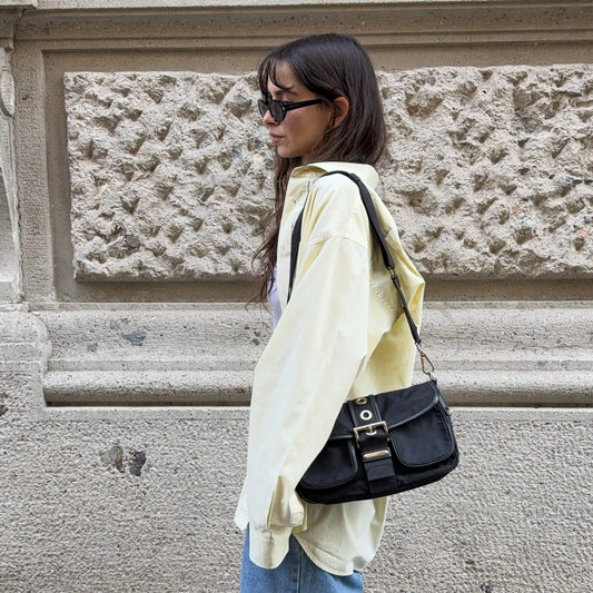 Prada Utility Black Nylon Shoulder Bag