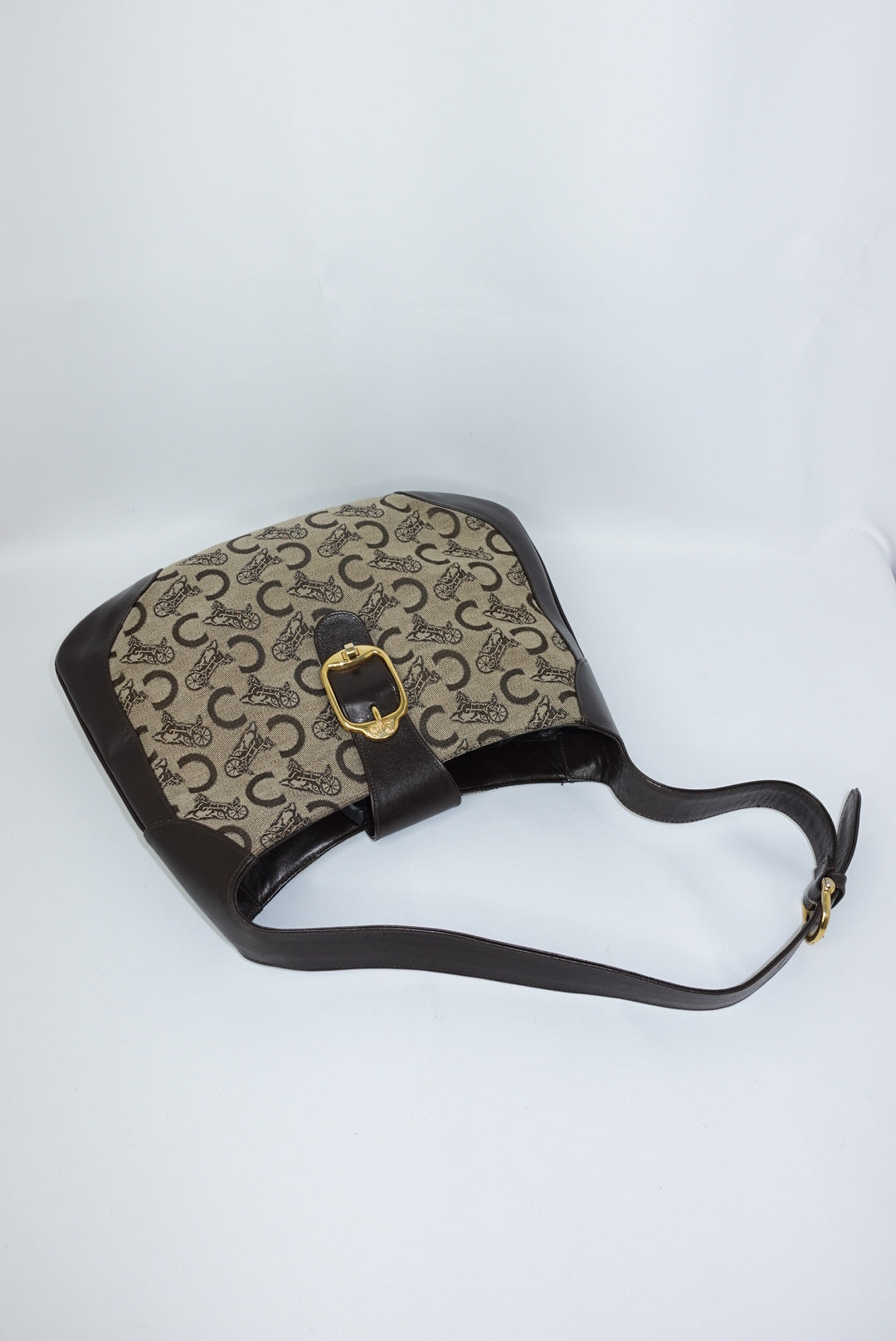 Cèline Vintage Monogram Canvas and Leather Brown Vintage Bag