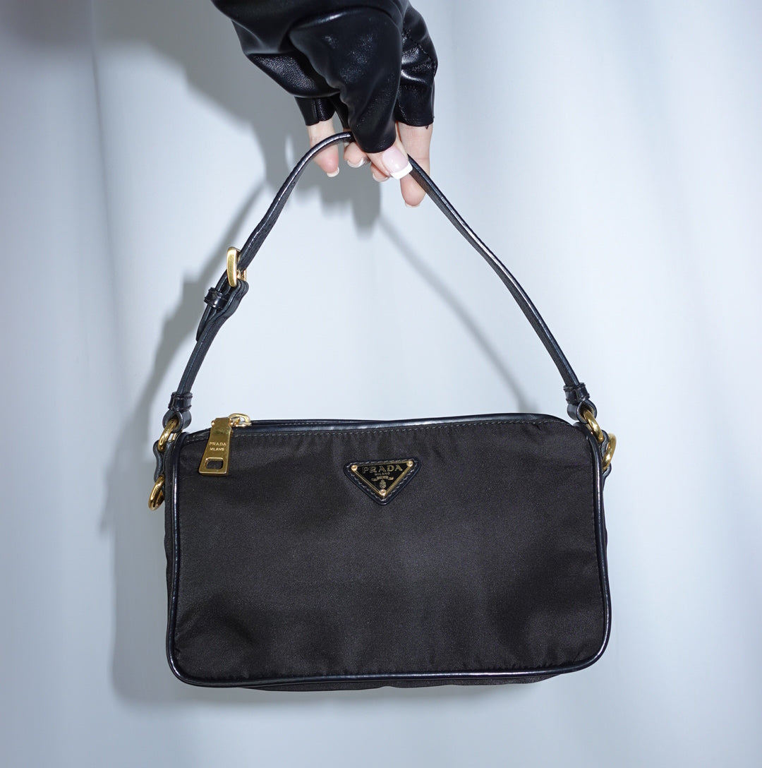 Prada Black Nylon Mini Shoulder Bag