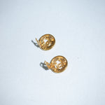 Chanel 24k gold plated CC logo statement earrings clip on