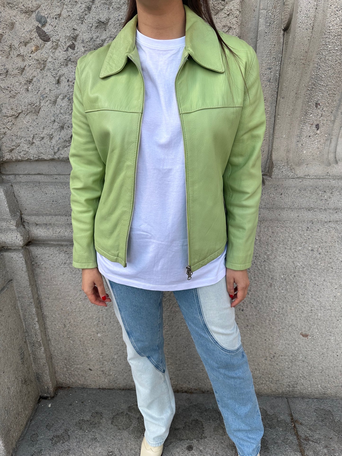 Lime Green Leather Jacket