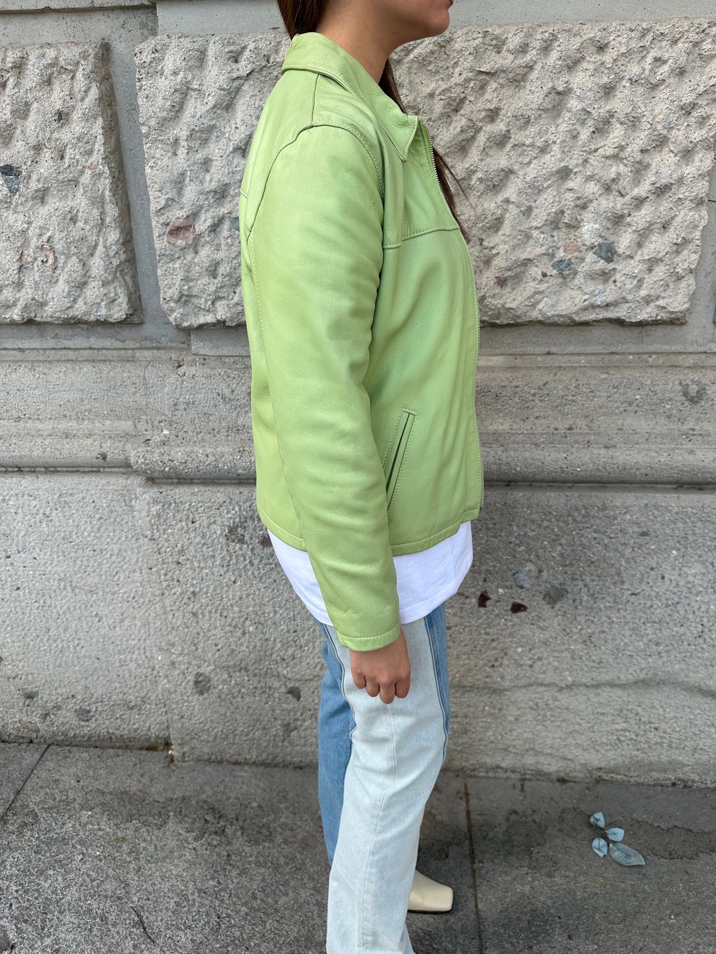 Lime Green Leather Jacket