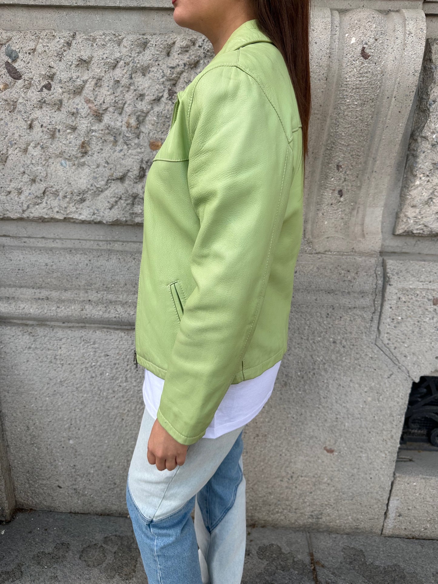 Lime Green Leather Jacket