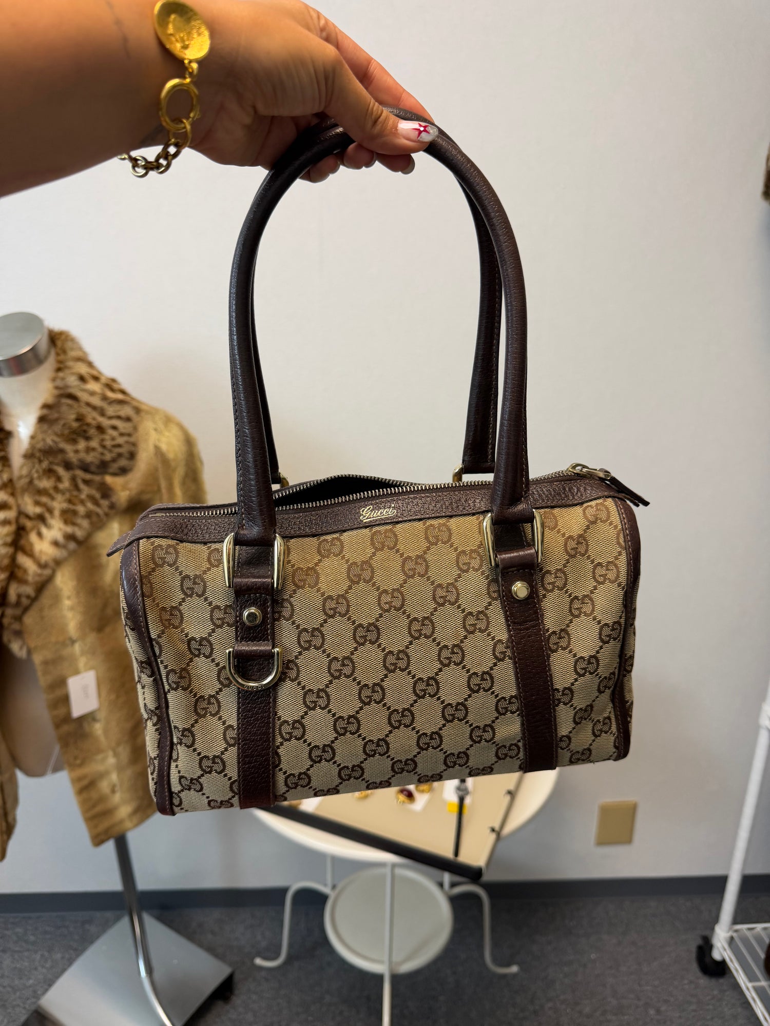 Gucci Monogram Bauletto Bag
