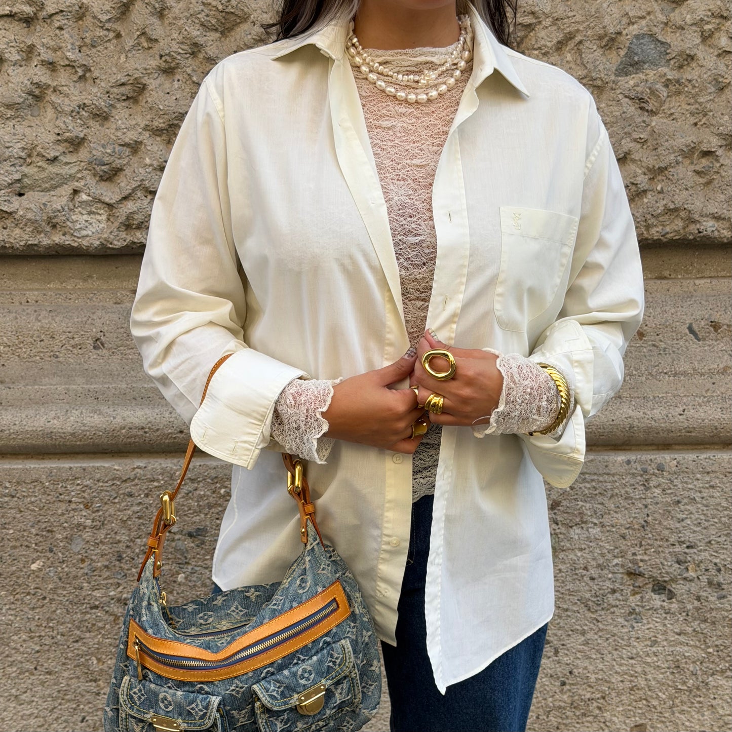 Yves Saint Laurent Oversized Butter Yellow Vintage Shirt