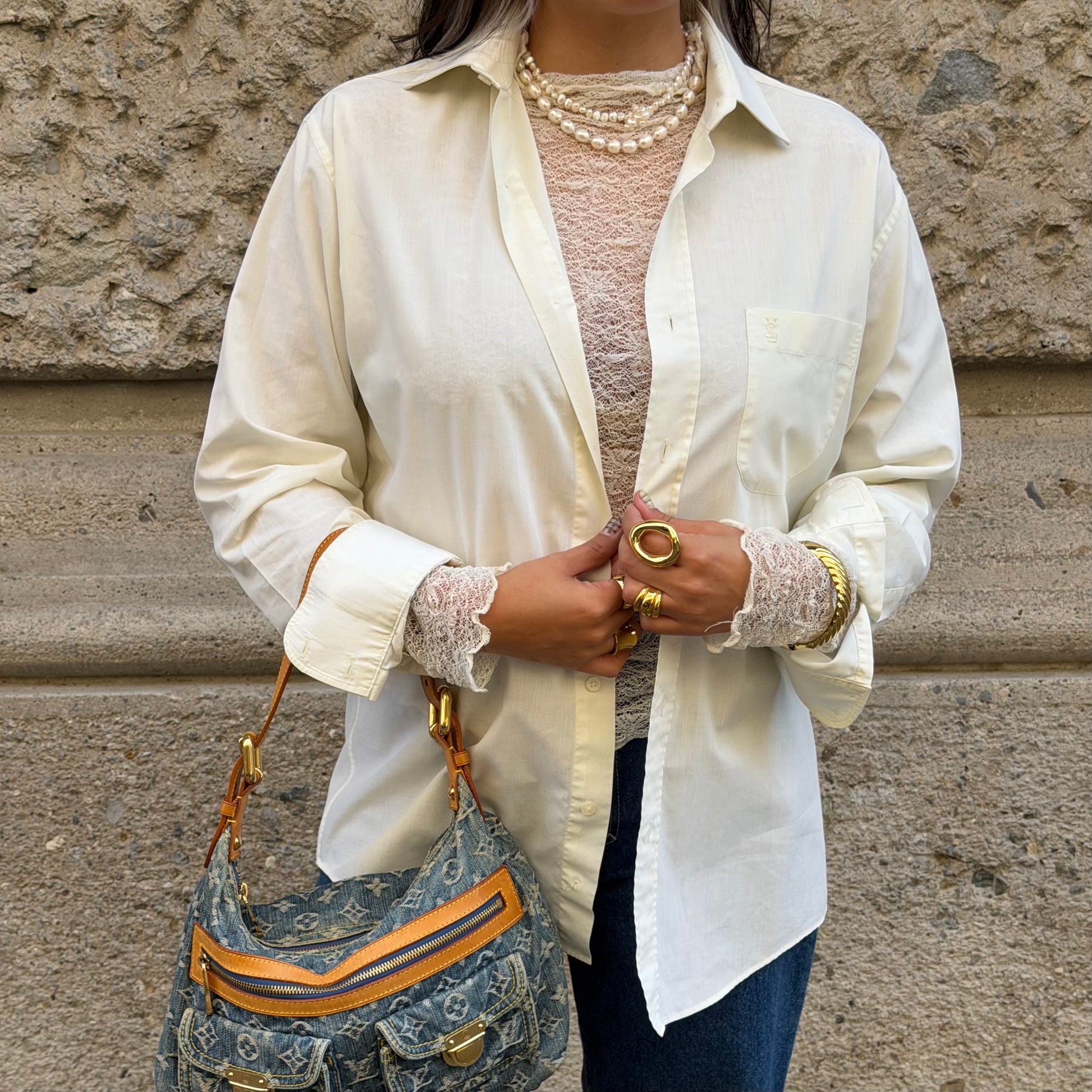 Yves Saint Laurent Oversized Butter Yellow Vintage Shirt