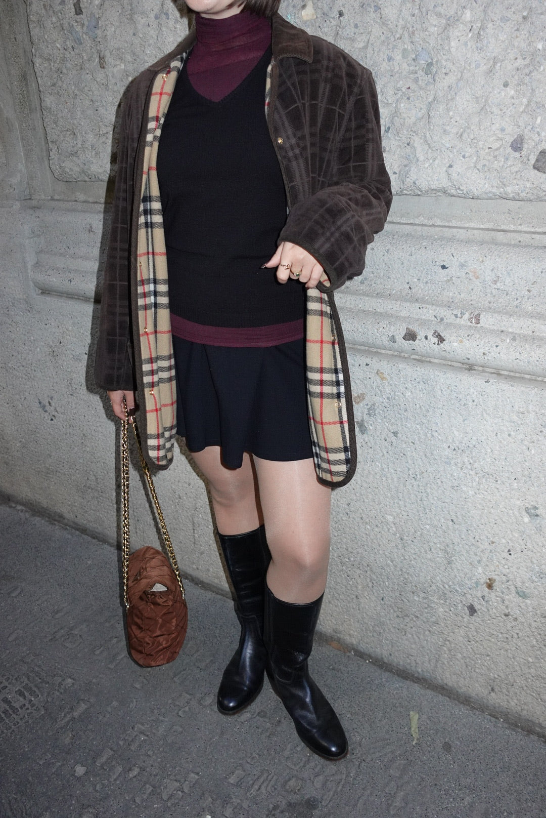 Burberry Brown Vintage Jacket with Golden Details