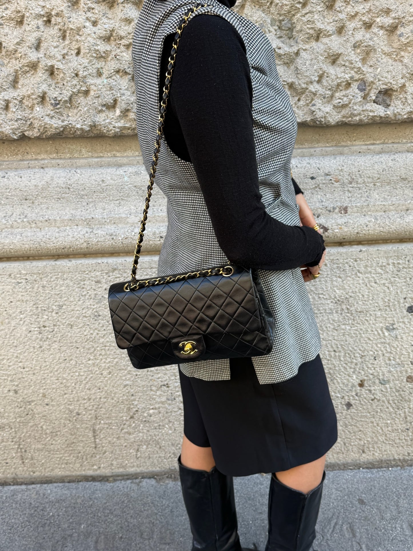 Chanel Vintage Timeless Classic 25 Double Flap Black