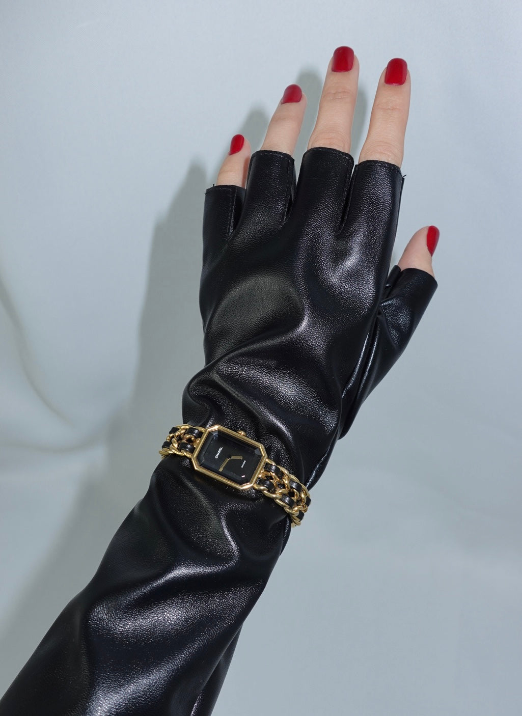 Vintage Chanel Première M 1987 gold plated rectangular watch