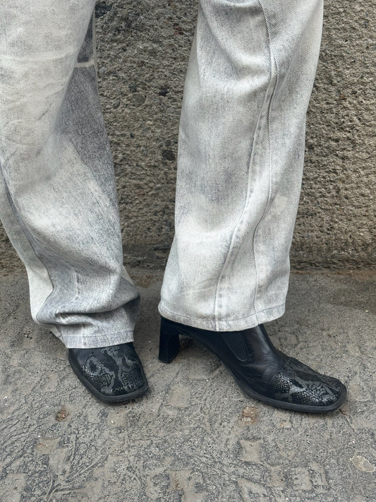 Vintage Square Toe Western Heels 39
