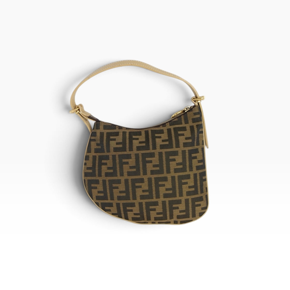 Vintage Fendi Oyster Hobo Bag with Zucca FF Monogram