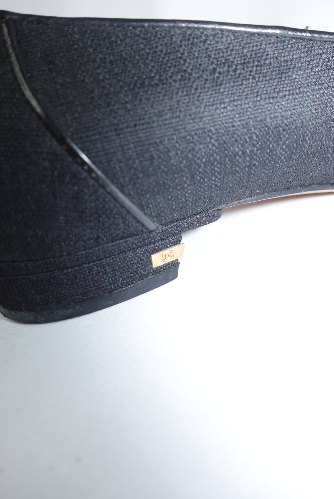 Chanel Vintage Black and Gold Loafers