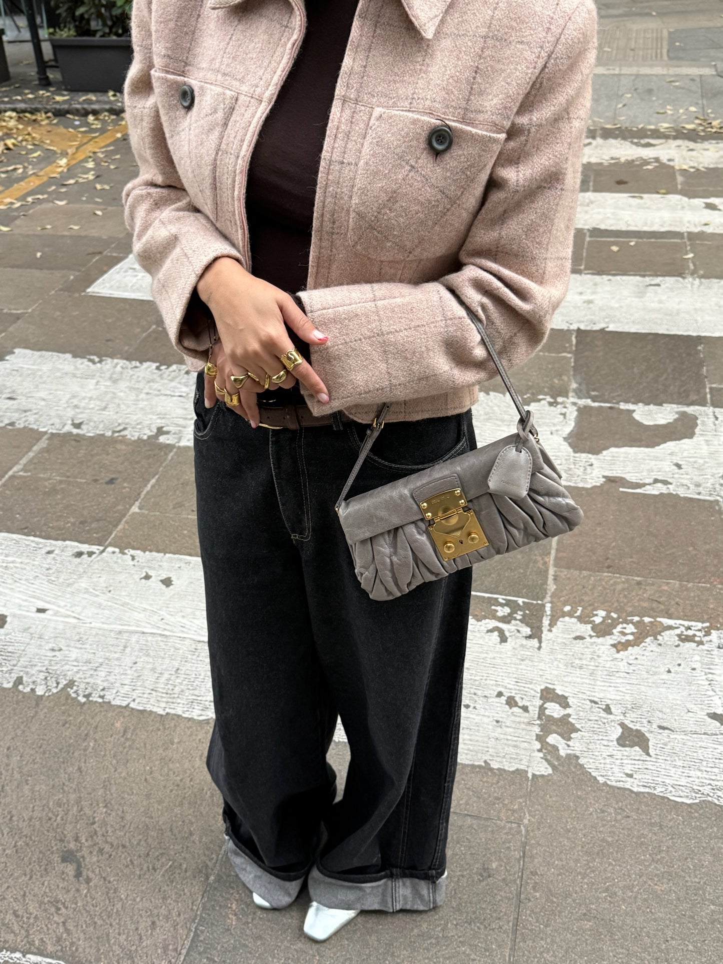 Miu Miu Vintage Grey Coffer Pochette