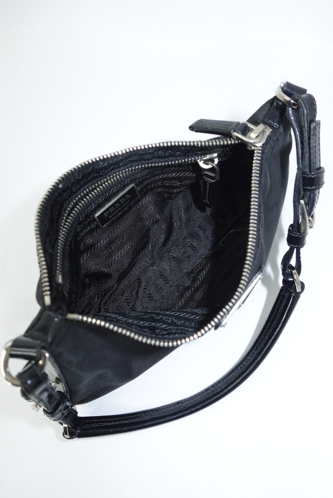 Prada Vintage Nylon Black Shoulder Bag Y2K