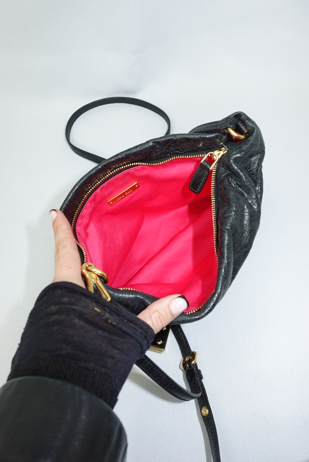 Miu Miu Black Vintage Crossbody Bag w/ Charm