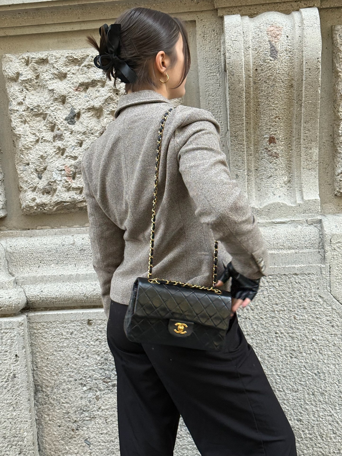 Chanel Vintage Timeless Classic 23 Double Flap Black