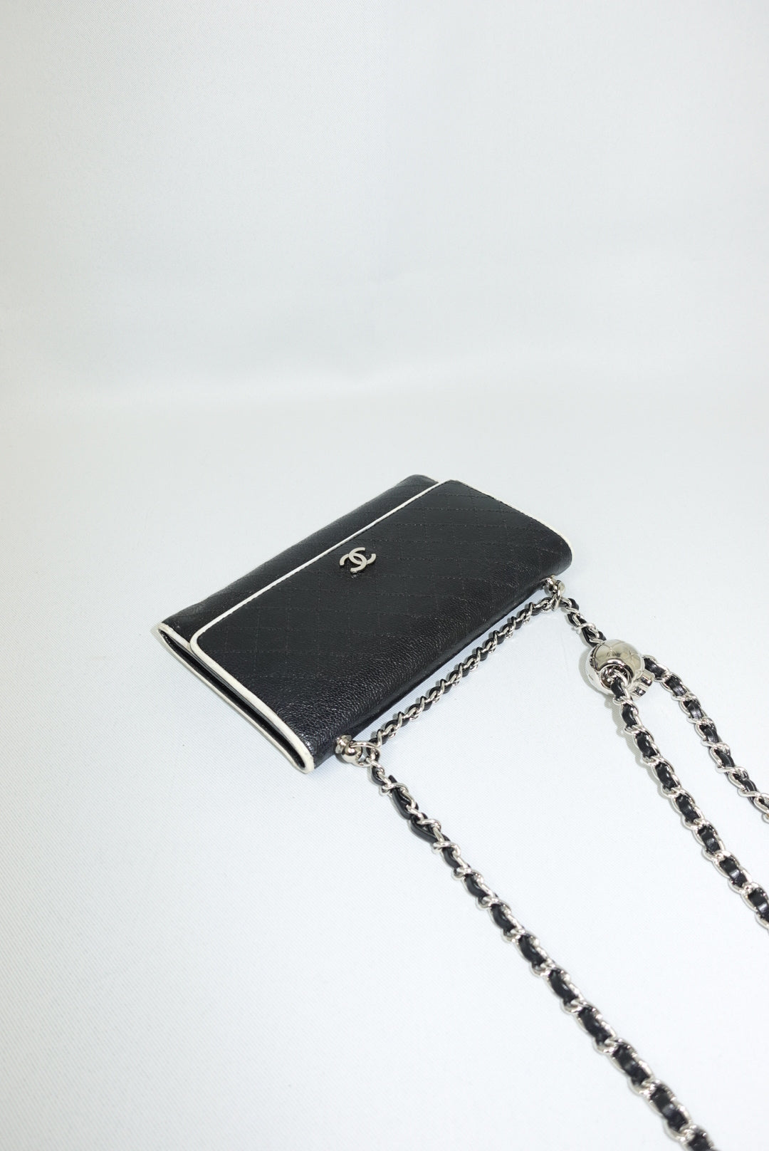 Chanel Re-Worked Flap B&W Limited Edition Wallet with Chain