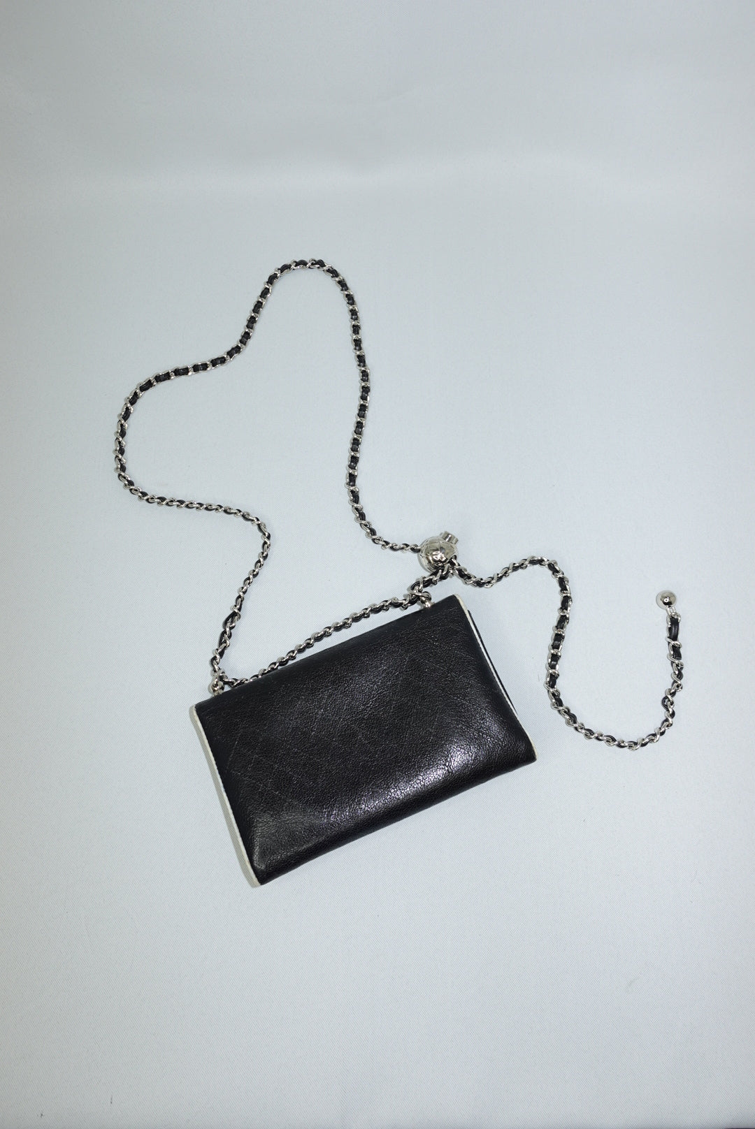 Chanel Re-Worked Flap B&W Limited Edition Wallet with Chain