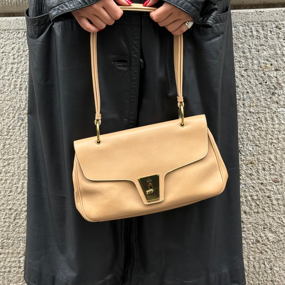 Gucci Lady Lock Leather Beige Shoulder Bag