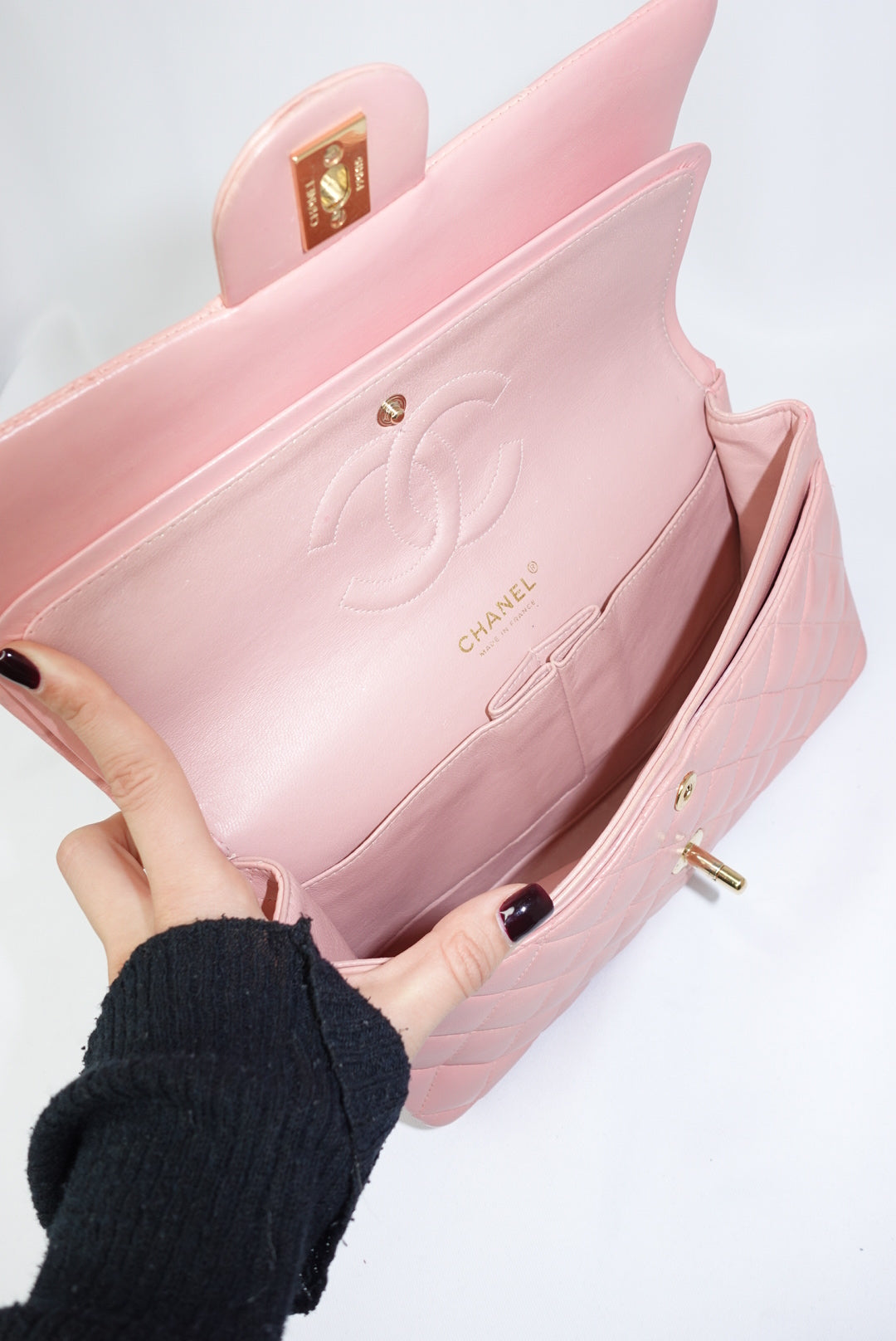 Chanel Vintage Timeless Classic 23 Double Flap Bubblegum Pink