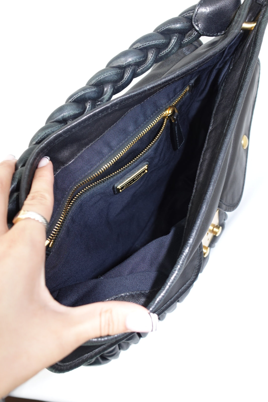 MIU MIU Vintage Coffer Black Matelassé Bag