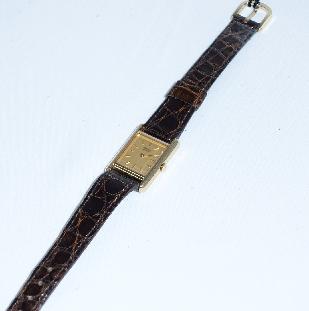 Seiko Quartz Brown with Gold Watch