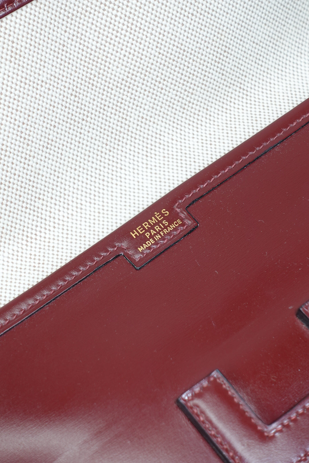 Hermès Burgundy Leather Clutch