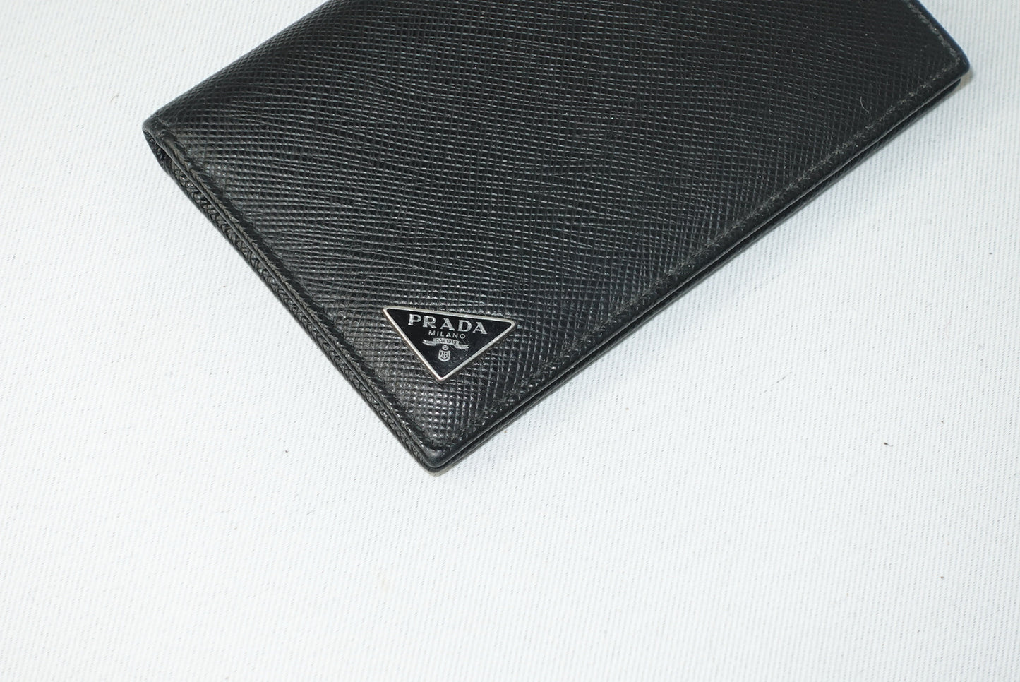 Prada Black Leather Logo Card Holder w/ Box