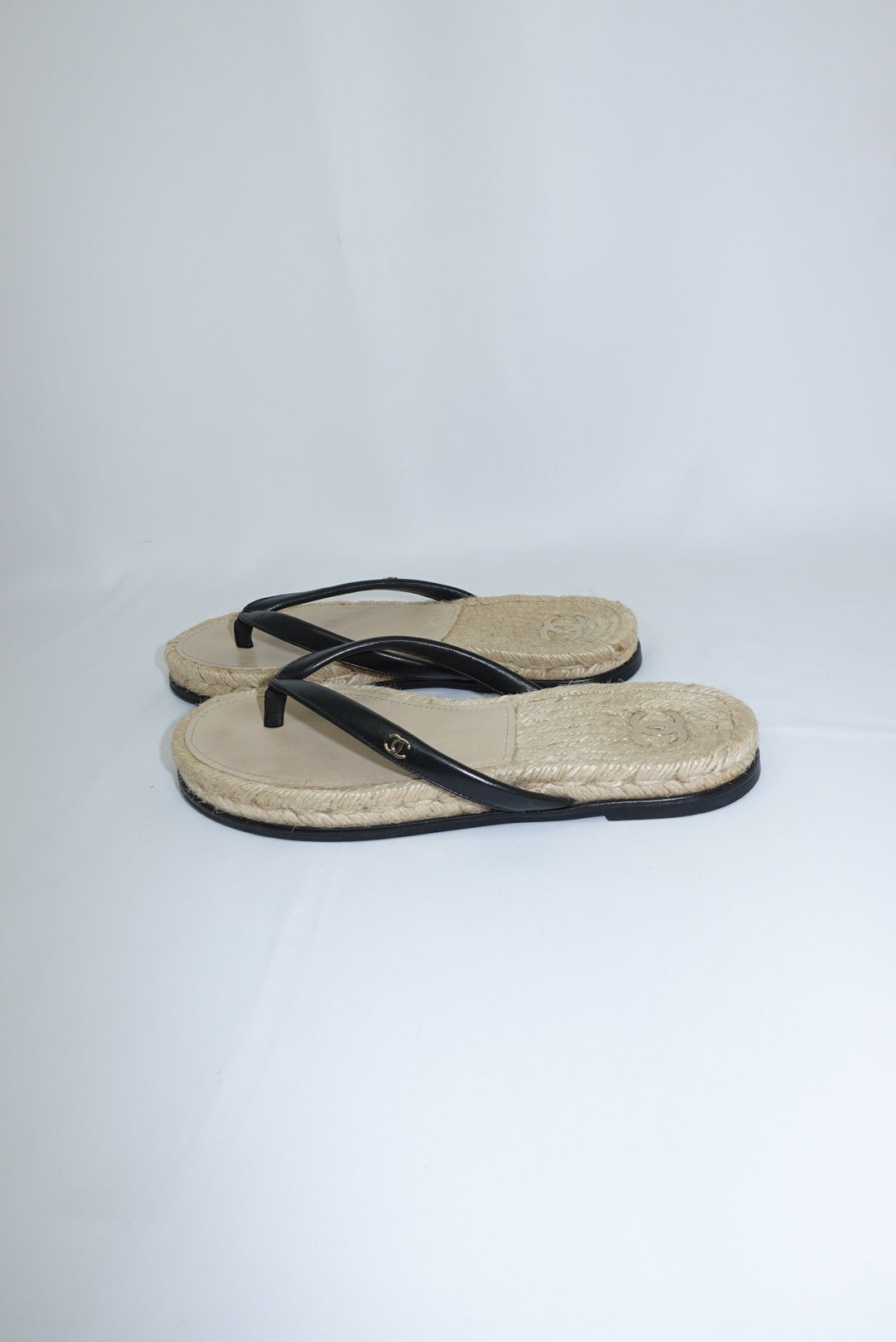 Chanel Black Vintage Espadrilles Sandals
