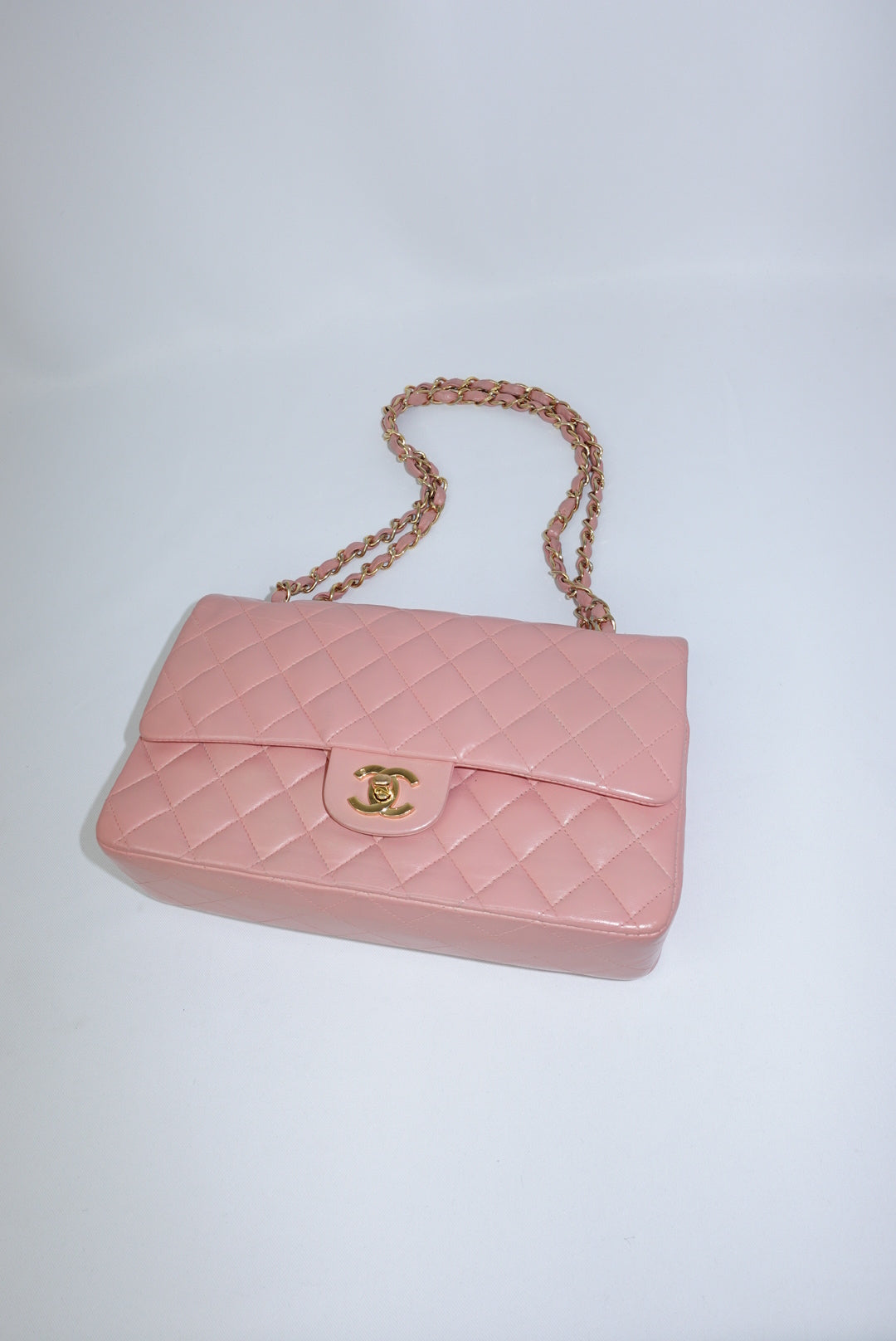 Chanel Vintage Timeless Classic 23 Double Flap Bubblegum Pink