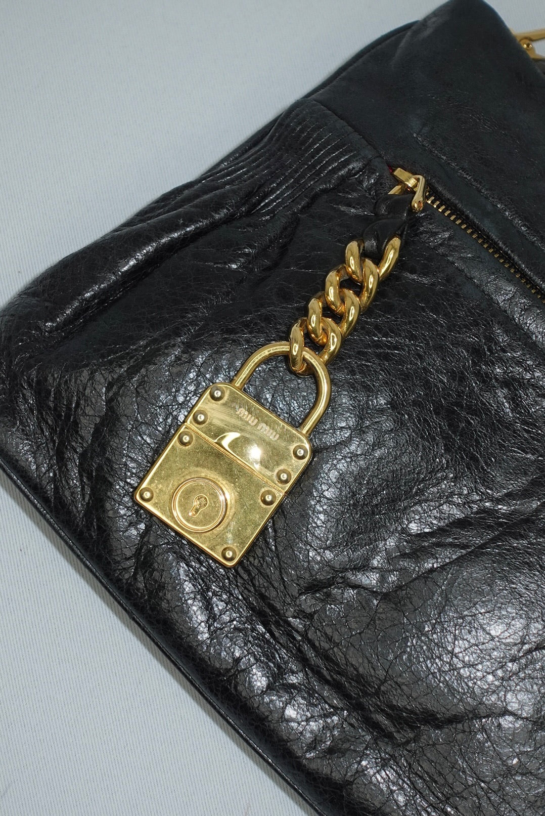 Miu Miu Black Vintage Crossbody Bag w/ Charm