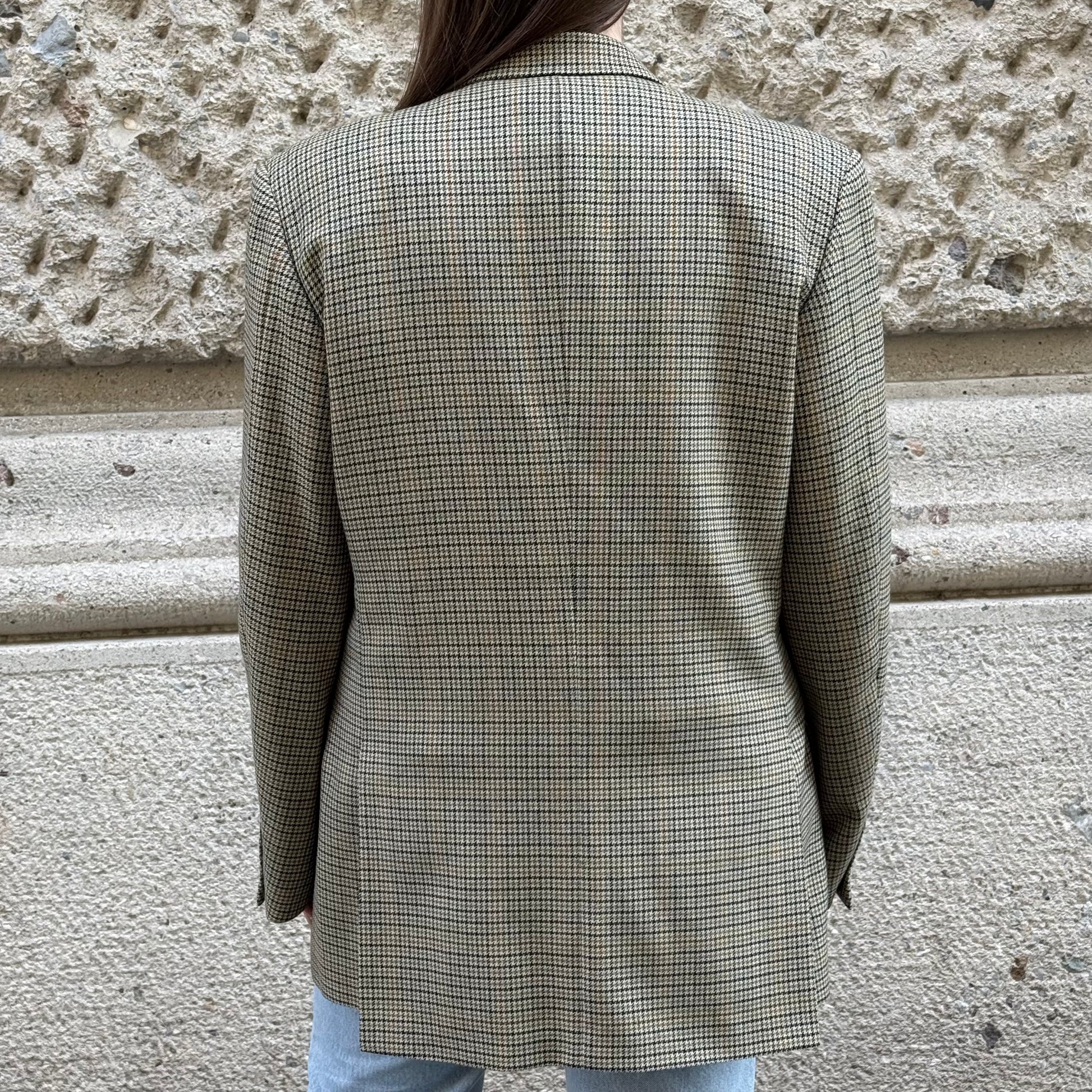 Vintage Oversized Houndstooth Wool Blazer