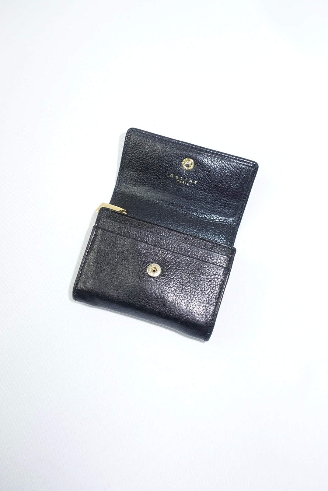 Celine Black Leather Vintage Wallet