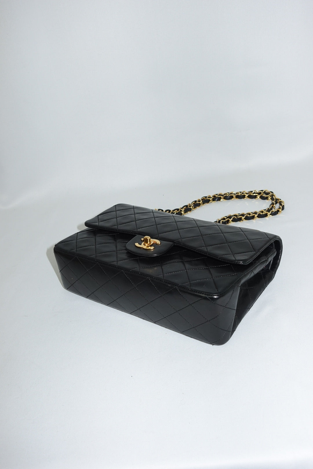 Borsa Chanel Vintage Classic Timeless Medium 25 Double Flap nera