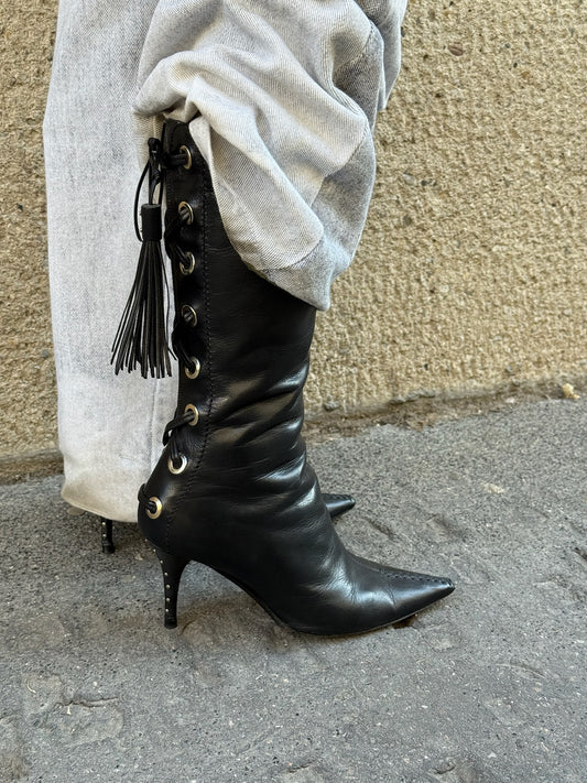 Yves Saint Laurent Vintage Laceup Boots 36.5